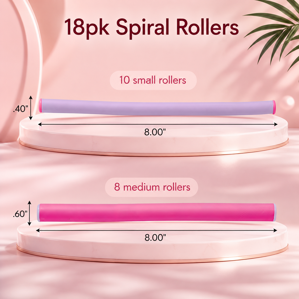 Heatless Spiral Curlers 18-Pack